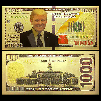 Lot 10 PCS, FEDERAL TRUMP NOTE, Fancy Note, Color Gold bill, 2018, gift, UNC - Fresh Stock Dated December 2025