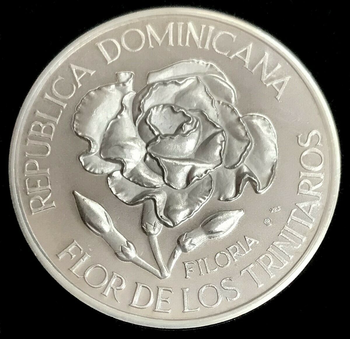 SILVER DOMINICAN REPUBLIC FRANCISCO DEL ROSARIO SANCHEZ PADRE DE LA PATRIA MEDAL - Fresh Stock Dated December 2025