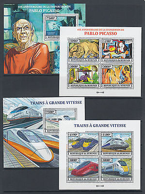 Burundi Sc 1381-1430 MNH. 2013 Brasiliana PHILEX, complete set of 50 s/s, VF - Fresh Stock Dated December 2025