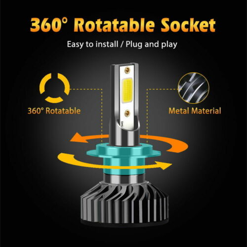 2pc H7 100W 11000LM LED Headlights Headlamp bulbs for Pontiac Trans Am 1998-2002 - Fresh Stock Dated February 2026