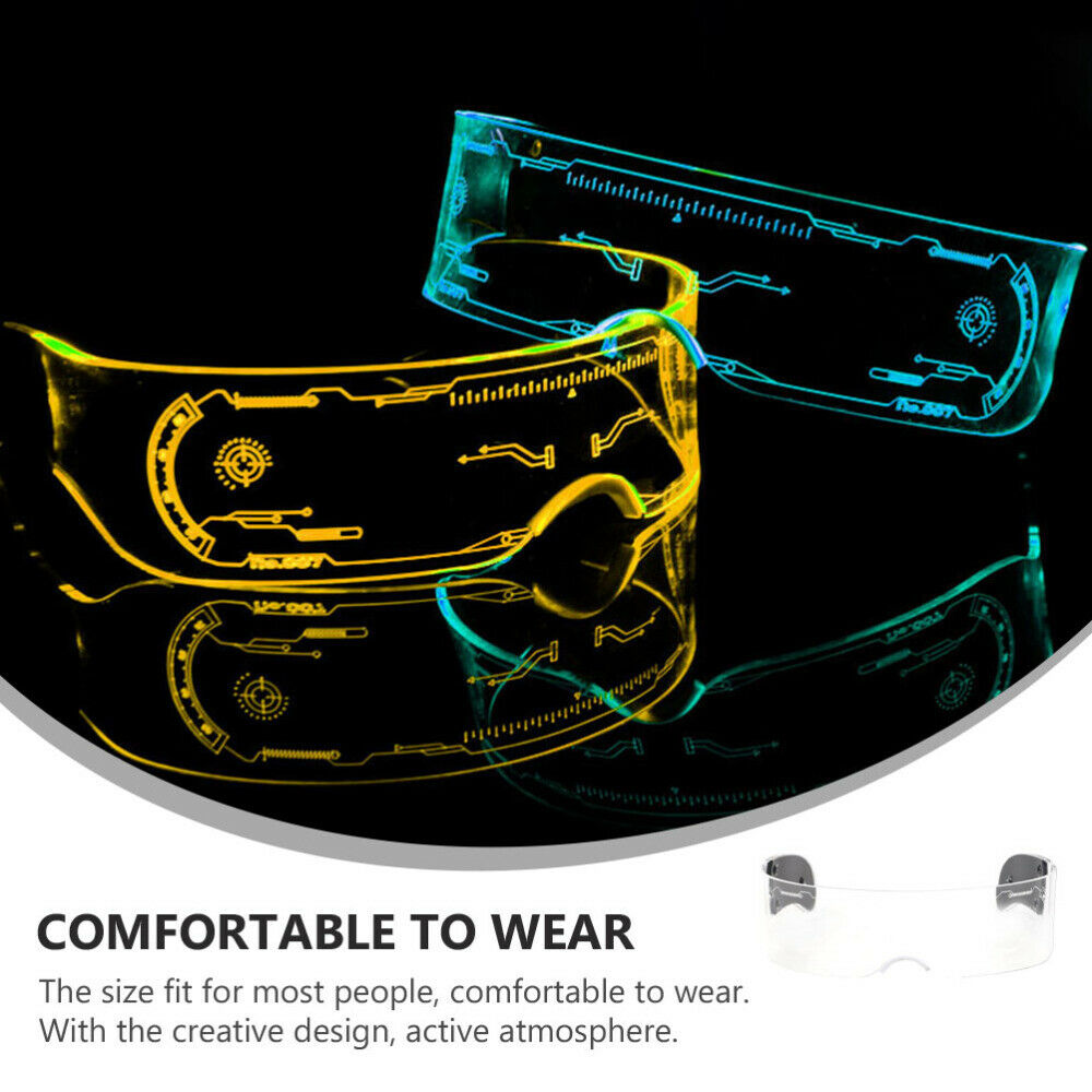 1 Pair LED Luminous Eyeglasses Prop LED Glasses Decor Party Glasses Prop - Fresh Stock Dated December 2025