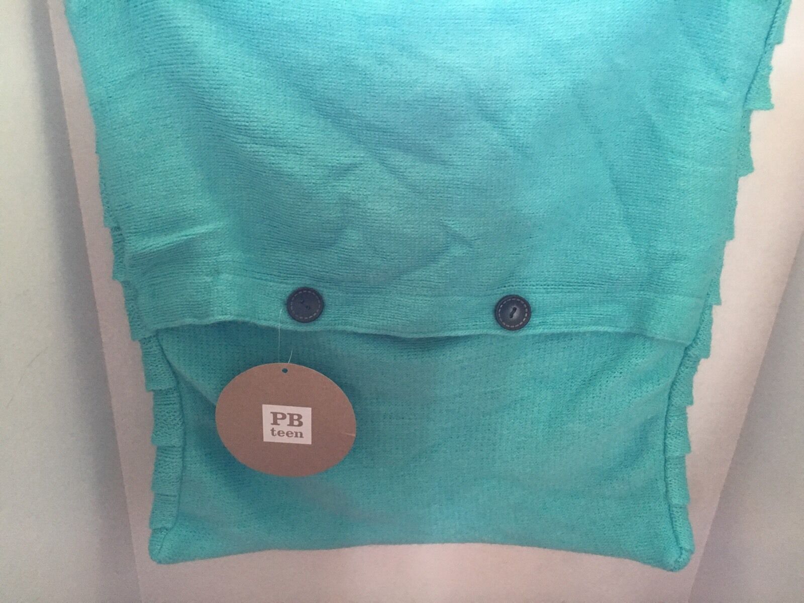 NWT Pottery Barn Teen Ruffle Pillow Cover Teal - Fresh Stock Dated February 2026