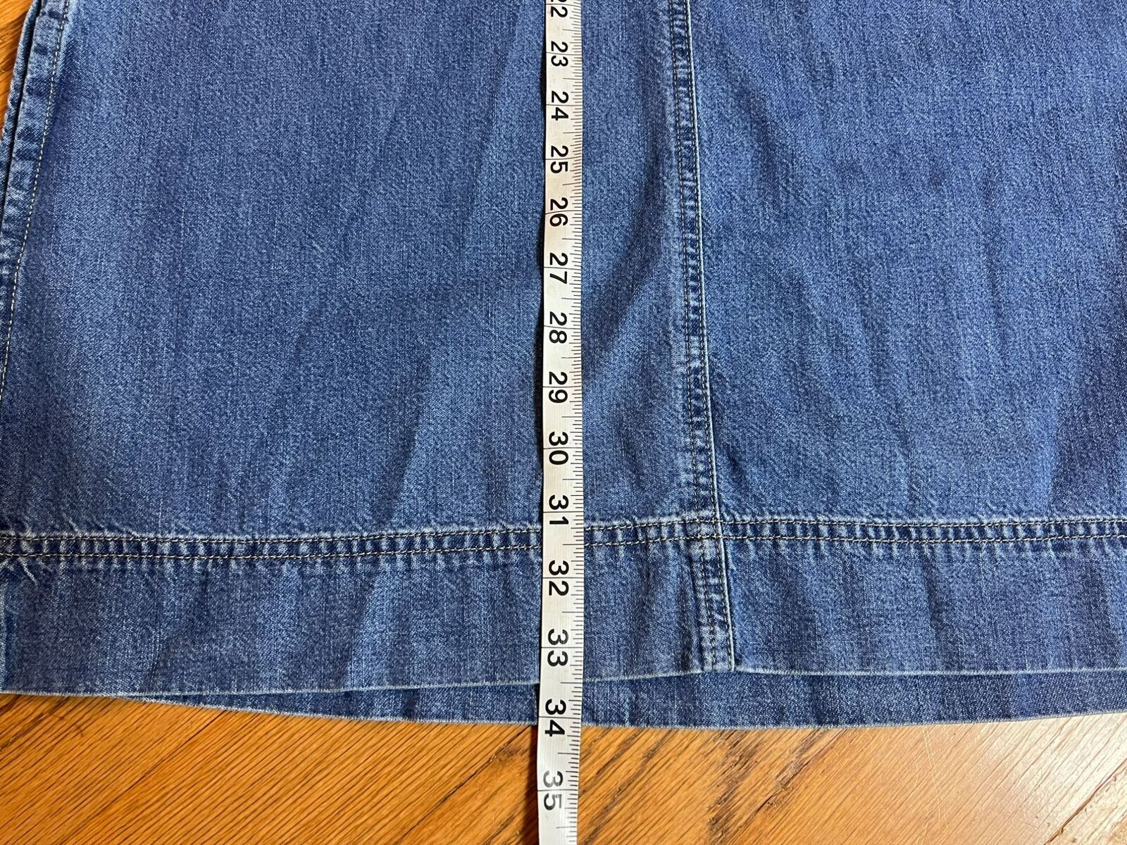 Vintage Crazy Horse Maxi Denim Belted Skirt Womens 6 Blue 90s A Line Pockets - Fresh Stock Dated March 2026