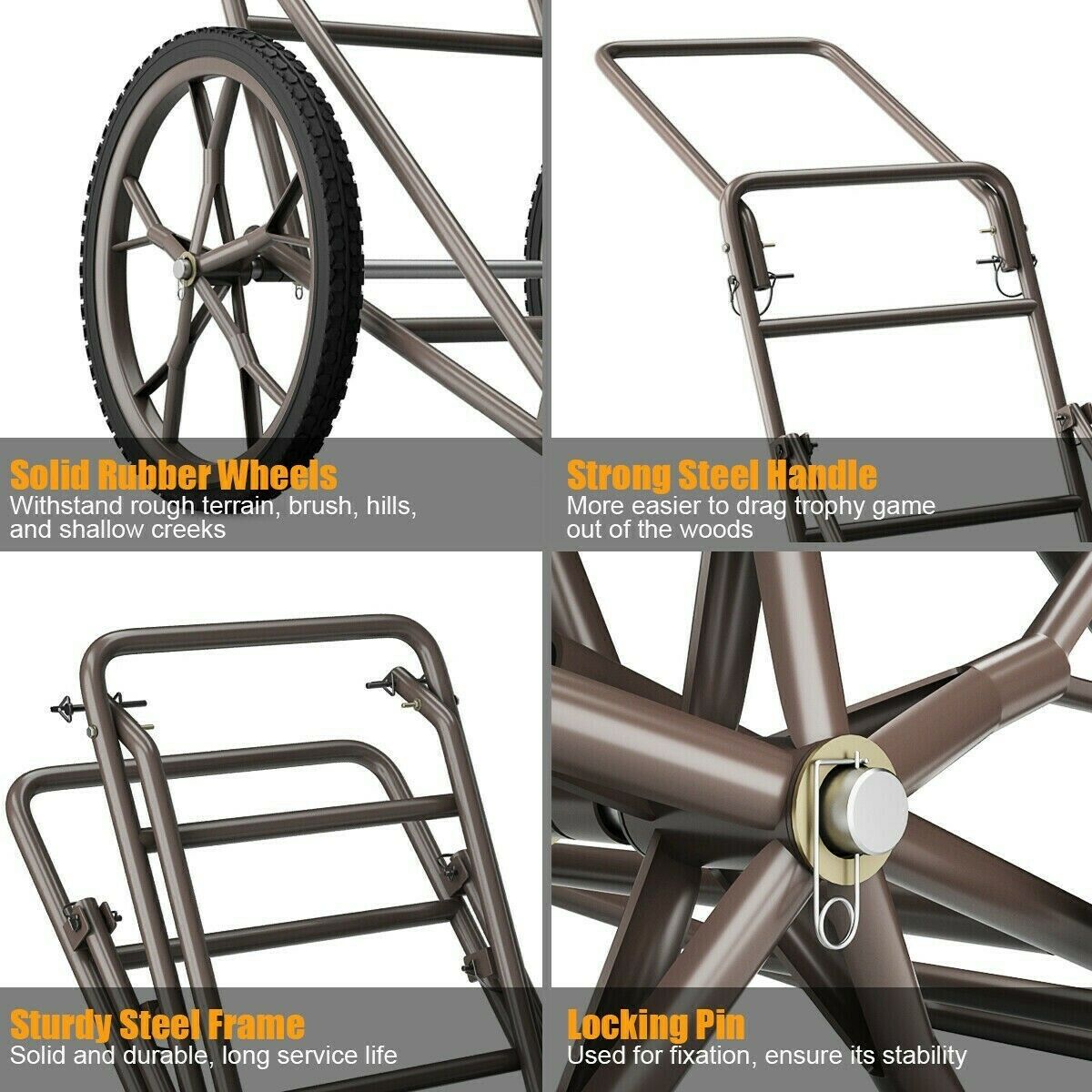 500 lbs Game Hauler Utility Gear Deer Cart - new (cy) - Fresh Stock Dated February 2026