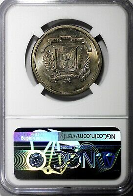 Dominican Republic Copper-Nickel 1978 1/2 Peso NGC MS64 Mintage-296,000 KM#52(9) - Fresh Stock Dated December 2025