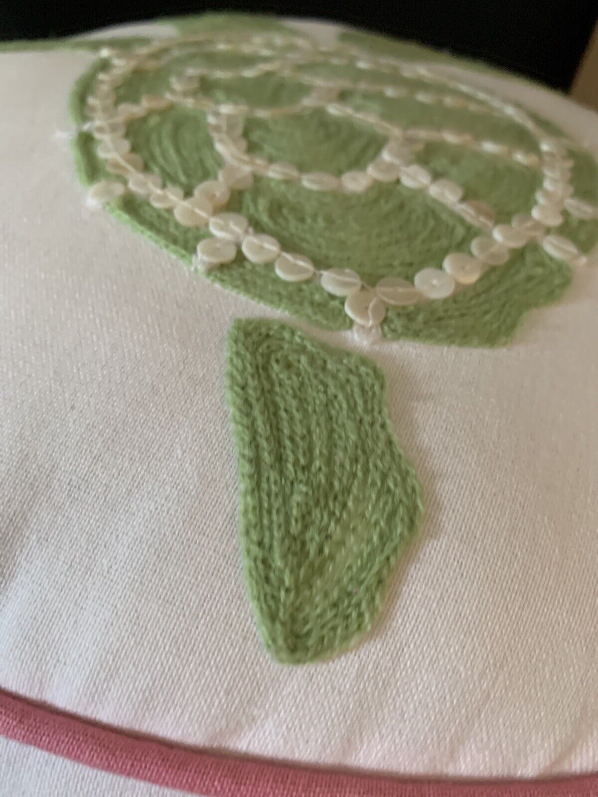 Pottery Barn Teen Throw Pillow Sea Turtle Round Embroidered Decorative 14