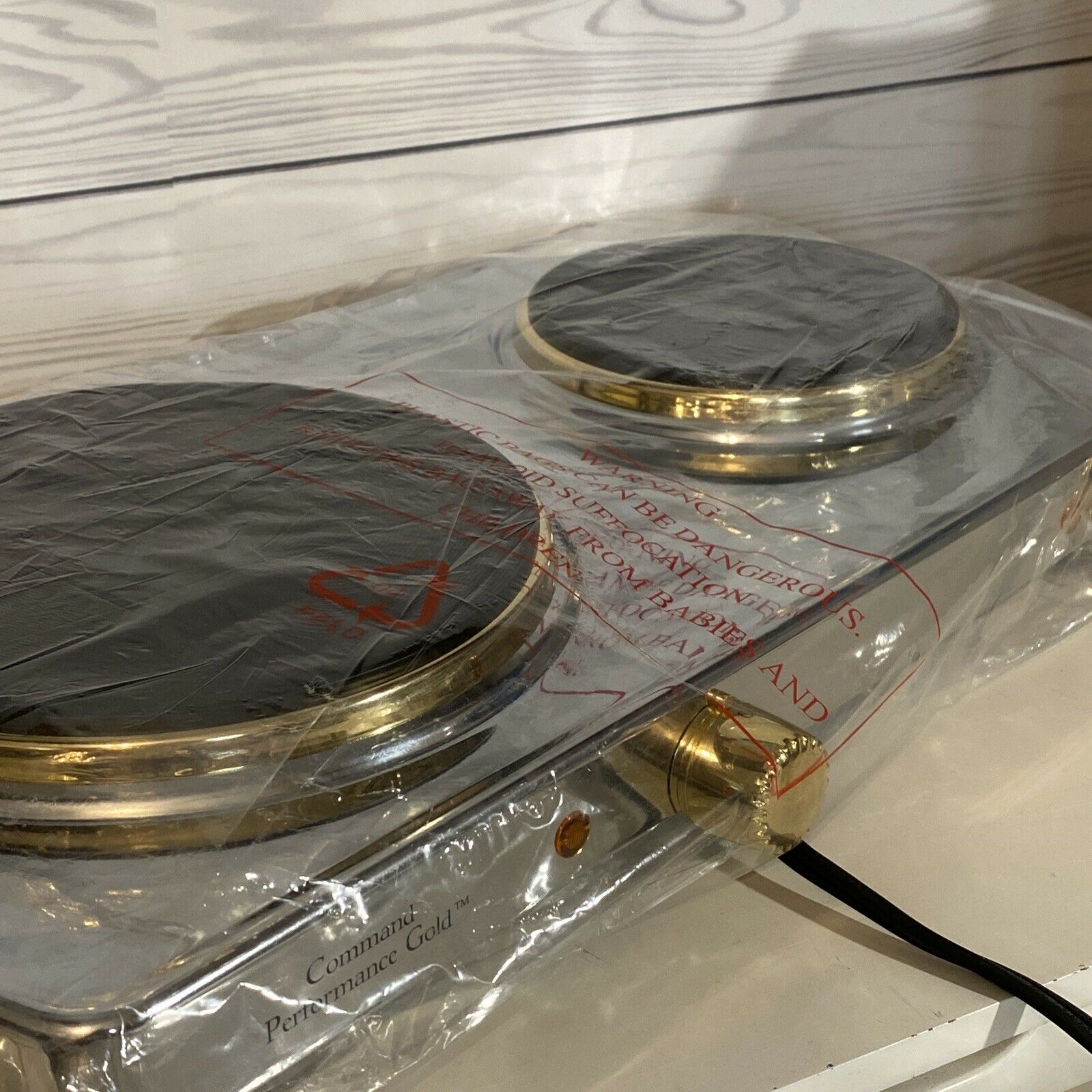 Command Performance Gold Silver Double Burner Portable Buffet Range MK-307 New - Fresh Stock Dated February 2026