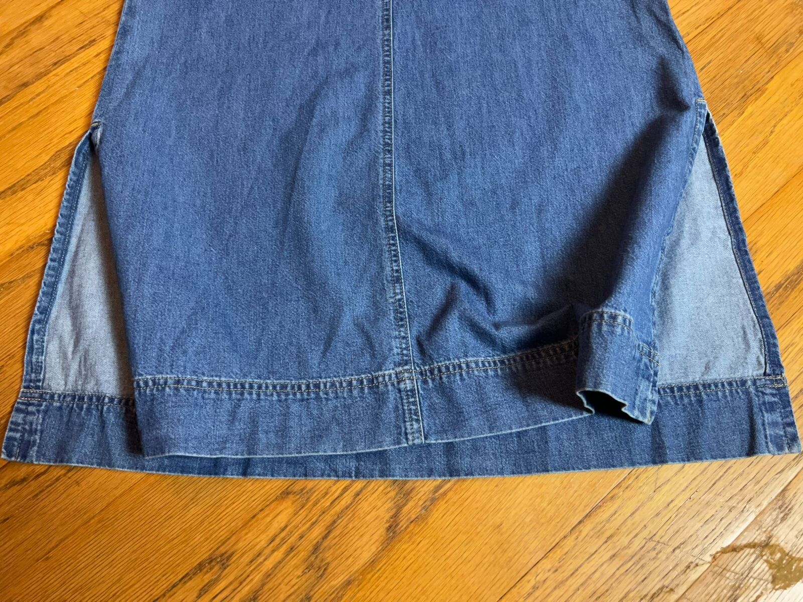 Vintage Crazy Horse Maxi Denim Belted Skirt Womens 6 Blue 90s A Line Pockets - Fresh Stock Dated March 2026