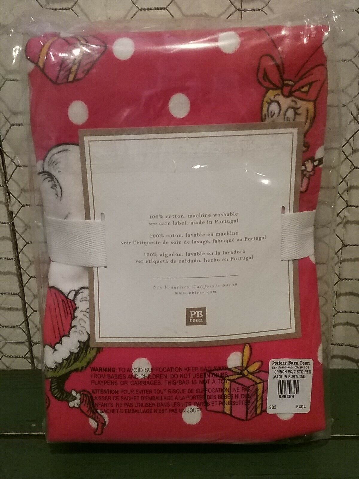 Pottery Barn Teen Grinch Red Dot Flannel Pillow Cases New - Fresh Stock Dated December 2025