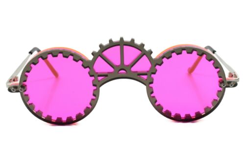 Futuristic Gothic Steampunk Unique Party Rave Costume Cosplay Pink Sun Glasses - Fresh Stock Dated February 2026