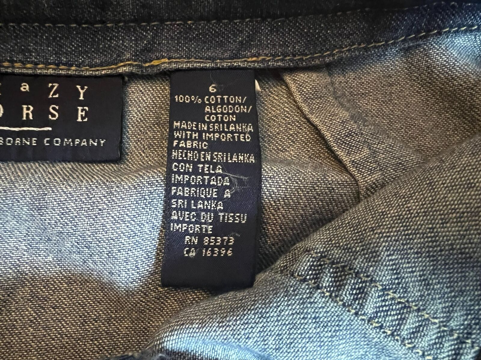 Vintage Crazy Horse Maxi Denim Belted Skirt Womens 6 Blue 90s A Line Pockets - Fresh Stock Dated March 2026