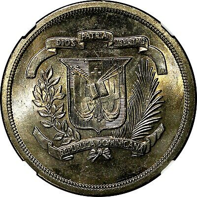 Dominican Republic Copper-Nickel 1978 1/2 Peso NGC MS64 Mintage-296,000 KM#52(9) - Fresh Stock Dated December 2025