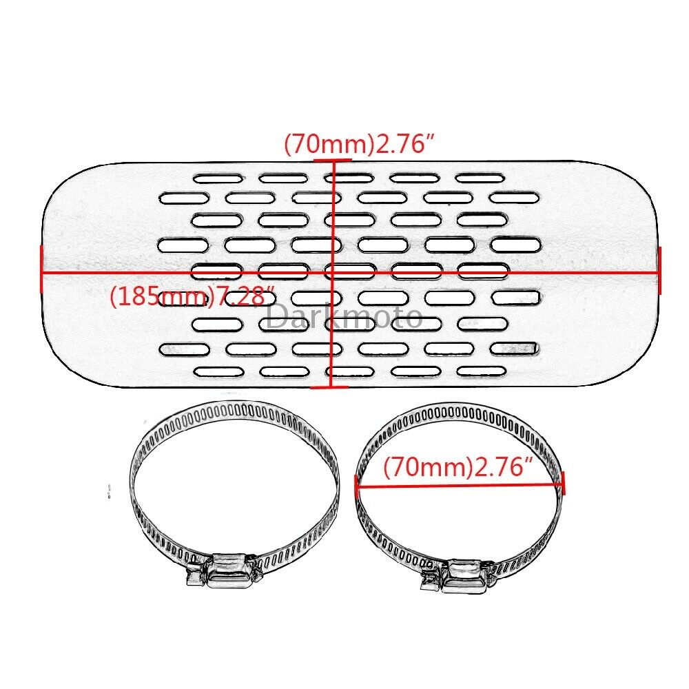 Chrome Exhaust Muffler Pipe Heat Shield Cover Heel Guard Universal Motorcycle - Fresh Stock Dated February 2026