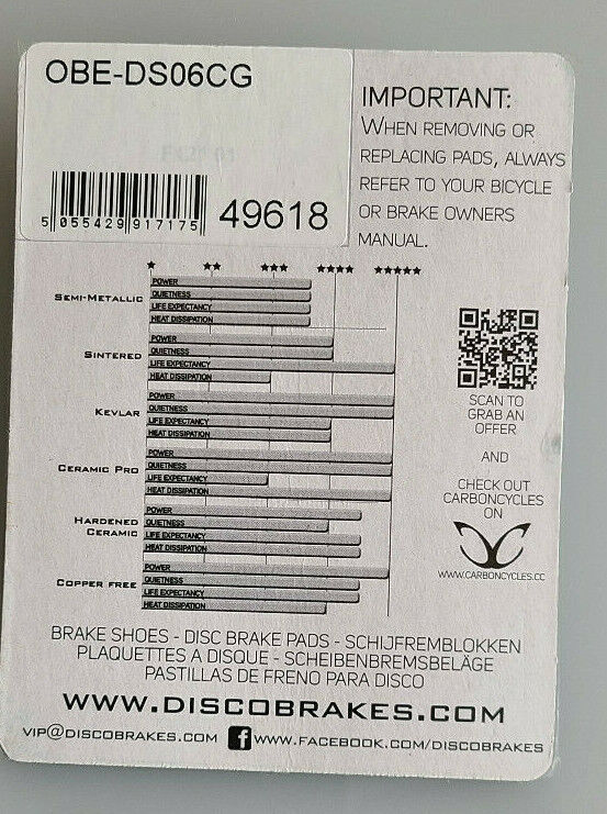 DiscoBrakes Ceramic Pro OBE-DS06CG - Fresh Stock Dated February 2026