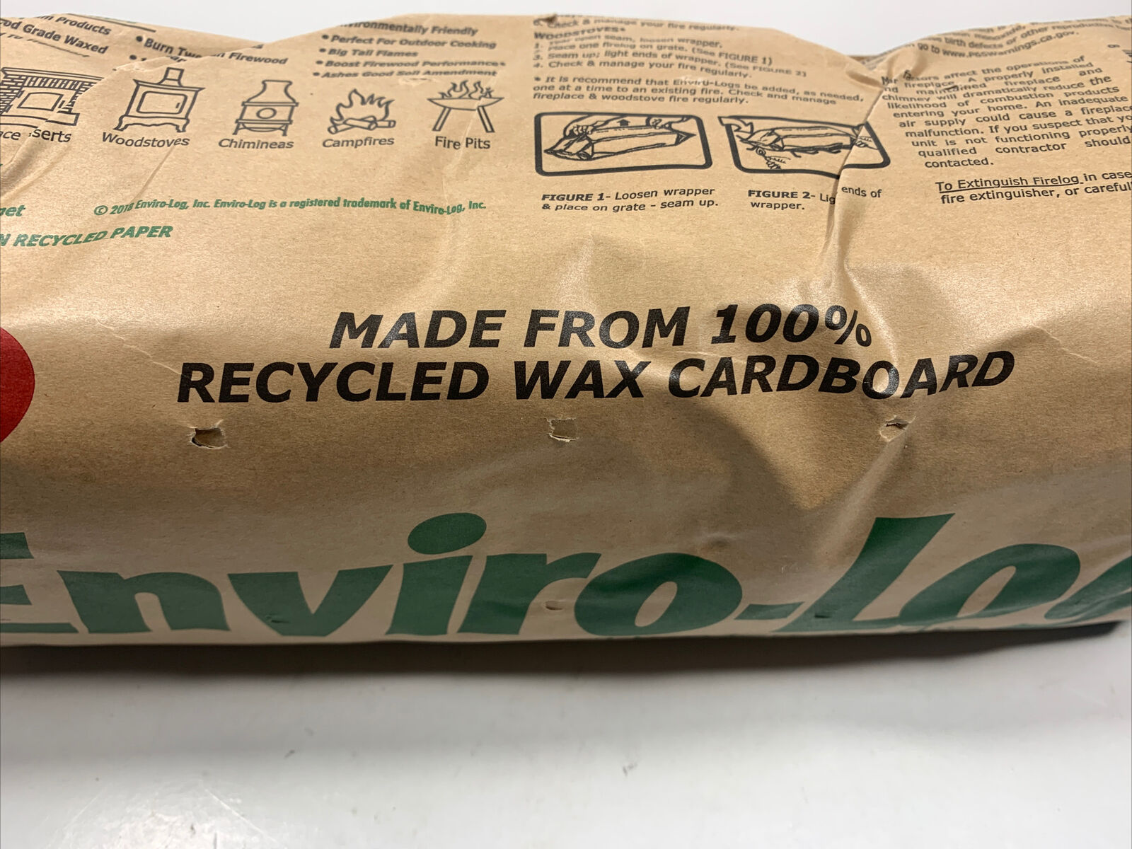 Enviro Log Earth Friendly Fires 100% Recycled Material Burns 3 Hours 5lb - Fresh Stock Dated December 2025