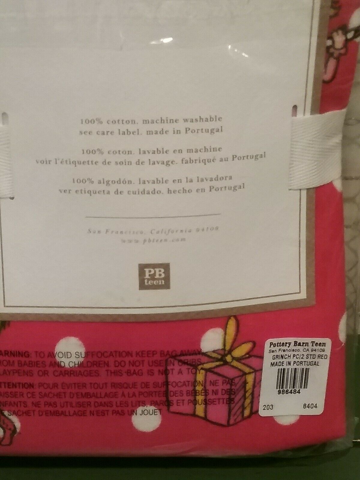 Pottery Barn Teen Grinch Red Dot Flannel Pillow Cases New - Fresh Stock Dated December 2025