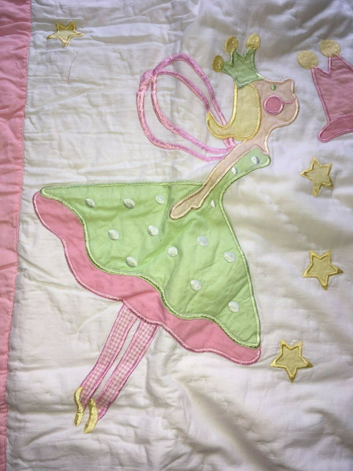 quilted SHAM  * FAIRY BALLERINAS *appliqued dancing fairies * standard * NIP - Fresh Stock Dated December 2025