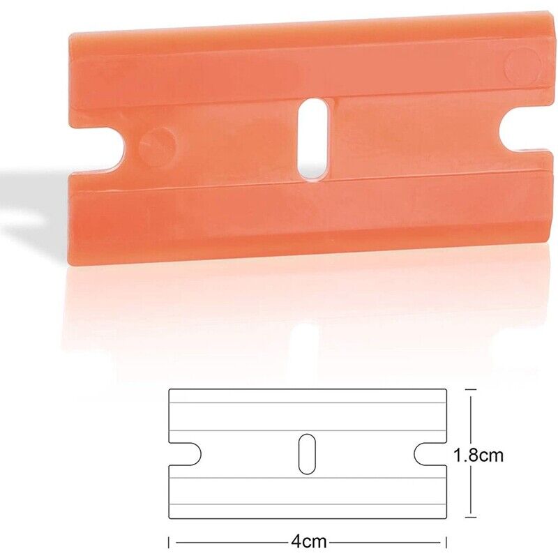 3PCS Plastic Razor Blade Scrapers & 100 PCS 1.5 Inch Double Edge Plastic Raz - Fresh Stock Dated February 2026