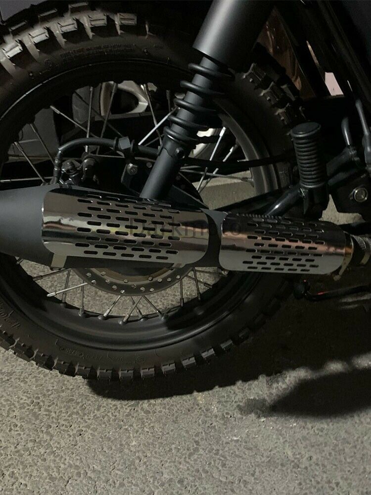 Chrome Exhaust Muffler Pipe Heat Shield Cover Heel Guard Universal Motorcycle - Fresh Stock Dated February 2026