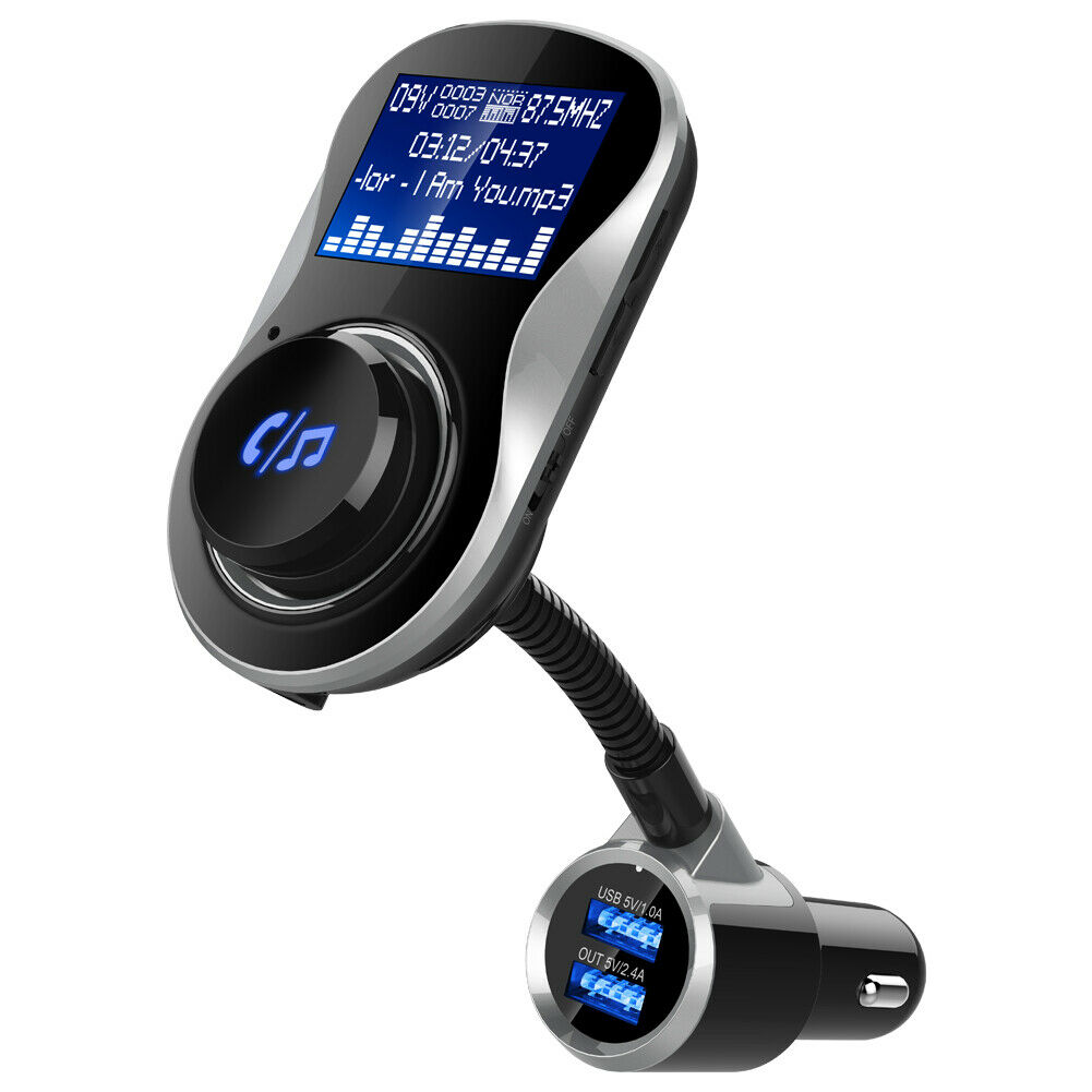 Bluetooth Car FM Transmitter MP3 Player Hands free Radio Adapter Kit USB Charger - Fresh Stock Dated February 2026