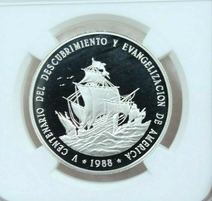 1988 DOMINICAN REPUBLIC SILVER 1 PESO PIEFORT NGC PF 68 ULTRA CAMEO SCARCE - Fresh Stock Dated December 2025