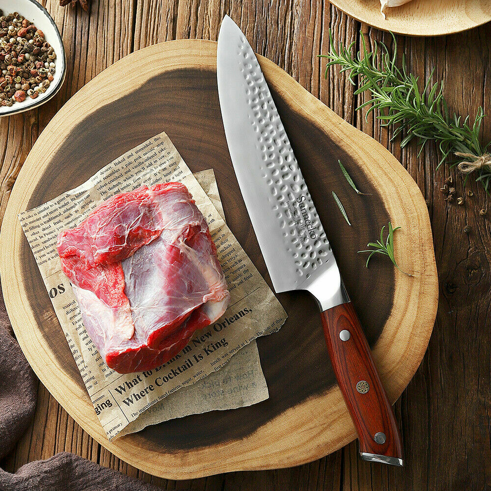 Sunnecko 8-Inch Chef Knife - Hammered Series - German stainless steel USA Stock - Fresh Stock Dated January 2026