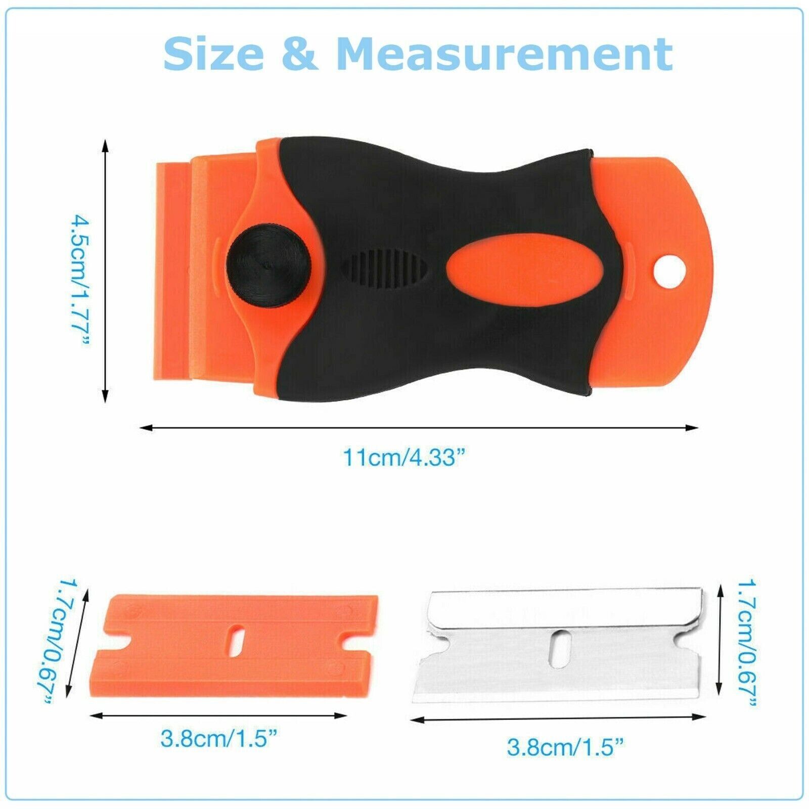 50 Pcs Plastic Razor Blades + 1 Razor Scraper Double Edged Sticker Removal Tool - Fresh Stock Dated December 2025