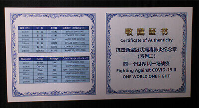 NGC MS70 2020 China Antiqued 28mm Copper Medal - Fight Virus (Designer Signed) - Fresh Stock Dated February 2026