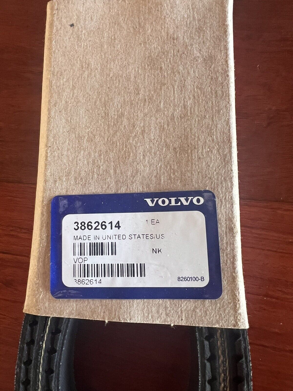 Volvo Penta New OEM Serpentine & Alternator Belt 3862614 8.1L V8 - Fresh Stock Dated February 2026