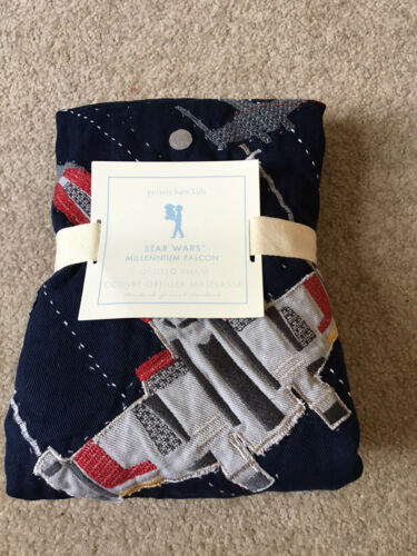 Pottery Barn Kids Stars Wars Millennium Falcon standard quilted sham “NHW” Mono - Fresh Stock Dated December 2025