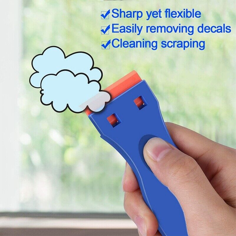 3PCS Plastic Razor Blade Scrapers & 100 PCS 1.5 Inch Double Edge Plastic Raz - Fresh Stock Dated February 2026