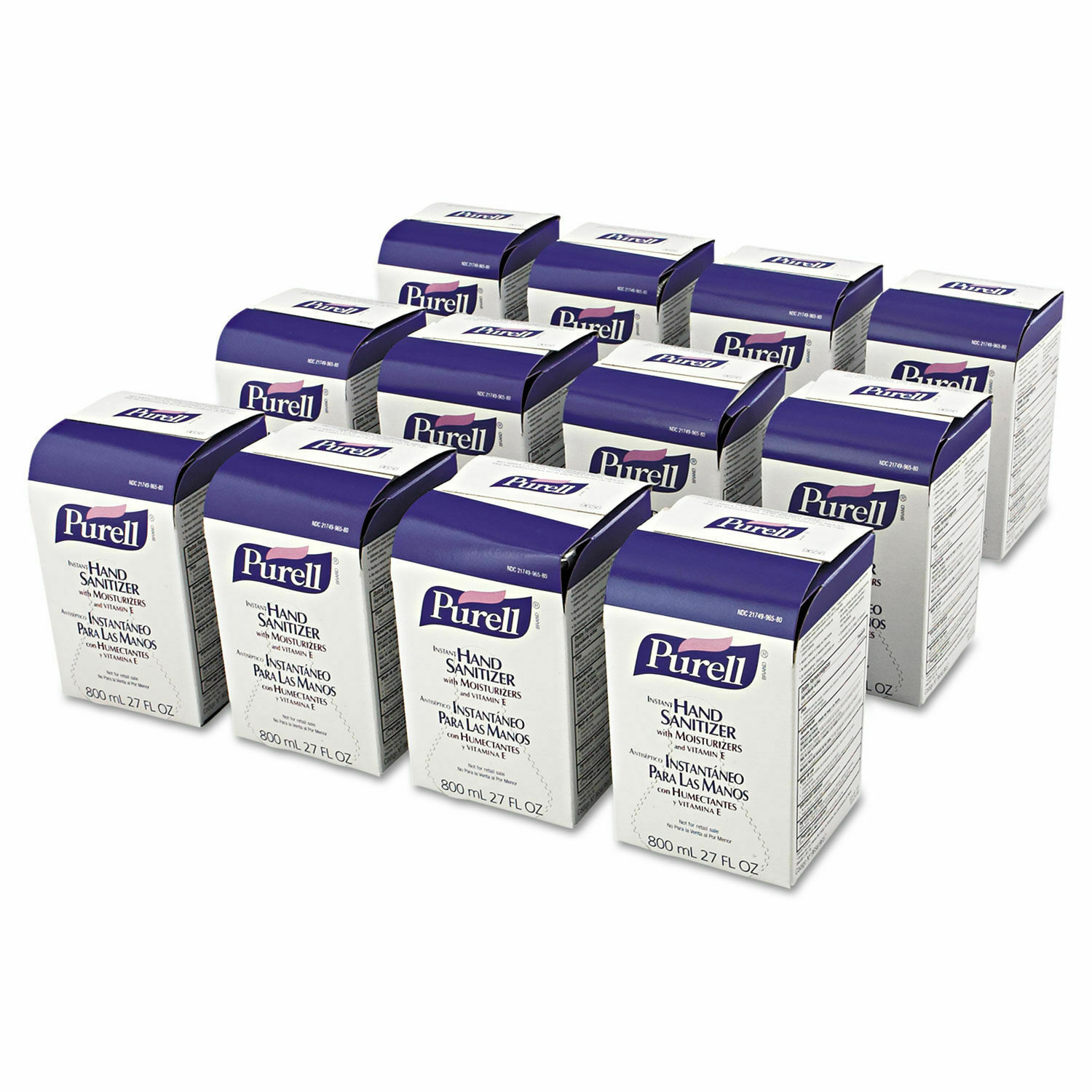 Purell® 12/Cs Bag-In-Box 70% Ethyl Alcohol Gel Hand Sanitizer 800mL 4/23 9657-12 - Fresh Stock Dated February 2026