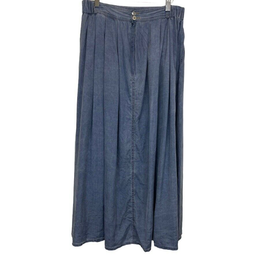 Vintage Albert Hei Washable Women's 100% Silk Blue Maxi Western Skirt Size XL - Fresh Stock Dated March 2026