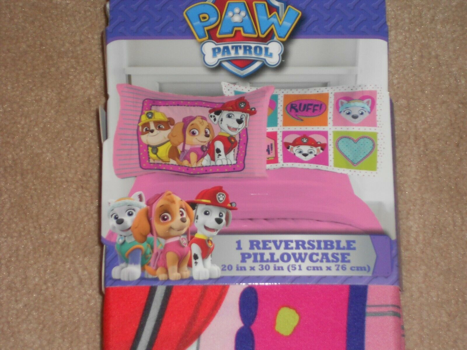 NEW, NICKELODEON PAW PATROL REVERSIBLE PILLOW CASE - Fresh Stock Dated December 2025
