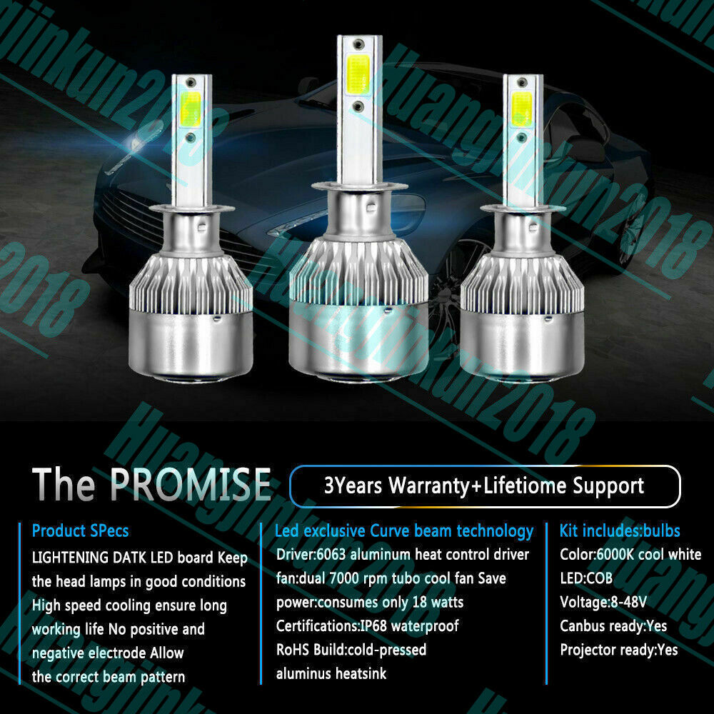 FOR 2004 2006 YAMAHA YZF-R1 LOW/HIGH LED HEADLIGHT BULB 8000K Ice Blue 8000LM 2x - Fresh Stock Dated February 2026