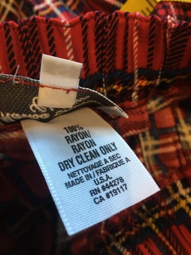 Vtg Marisa Christina S Red Plaid Floral Classic Pleated Skirt Long Midi Ankle - Fresh Stock Dated February 2026