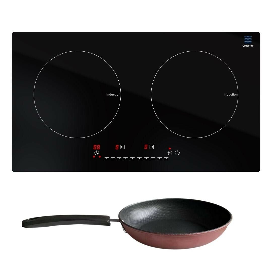 Induction Cooker 2 Burner Cooktop 1800W Digital Electric Cooktop INCLUDES PAN! - Fresh Stock Dated February 2026