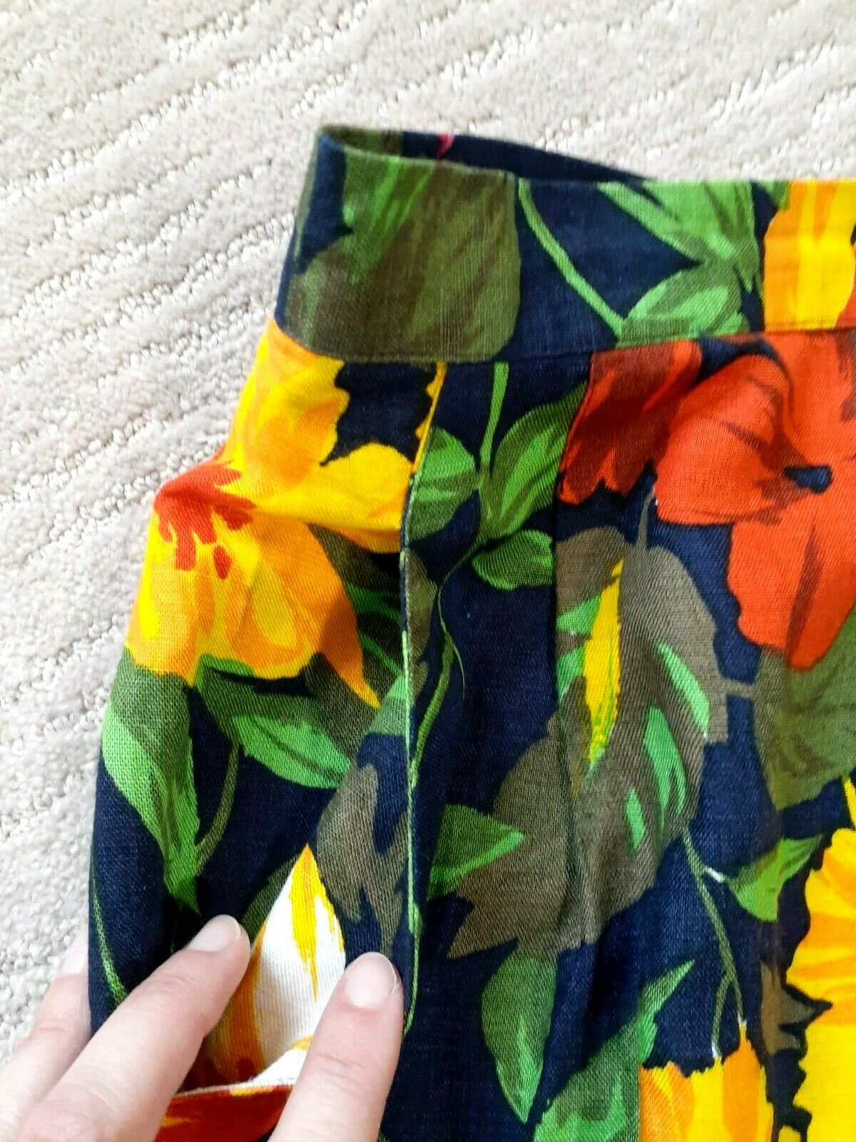J.G. Hook Vintage Floral Linen Blend pencil Skirt w/ Pockets Sz 4 Career Casual - Fresh Stock Dated February 2026