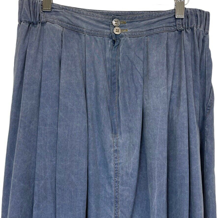 Vintage Albert Hei Washable Women's 100% Silk Blue Maxi Western Skirt Size XL - Fresh Stock Dated March 2026