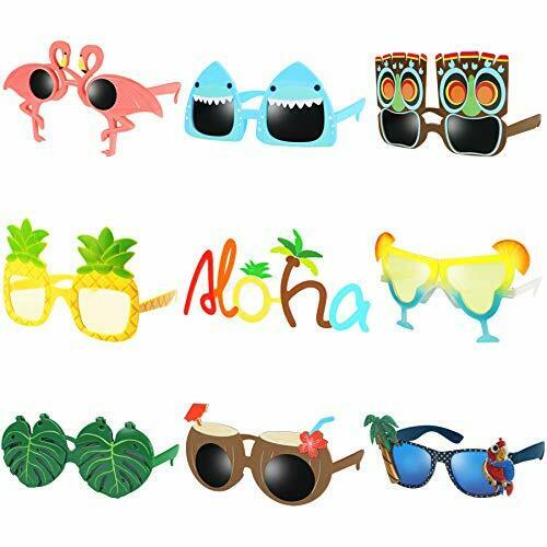 Luau Party Sunglasses - 9 Pairs Funny Hawaiian Glasses, Tropical Fancy Dress - Fresh Stock Dated February 2026