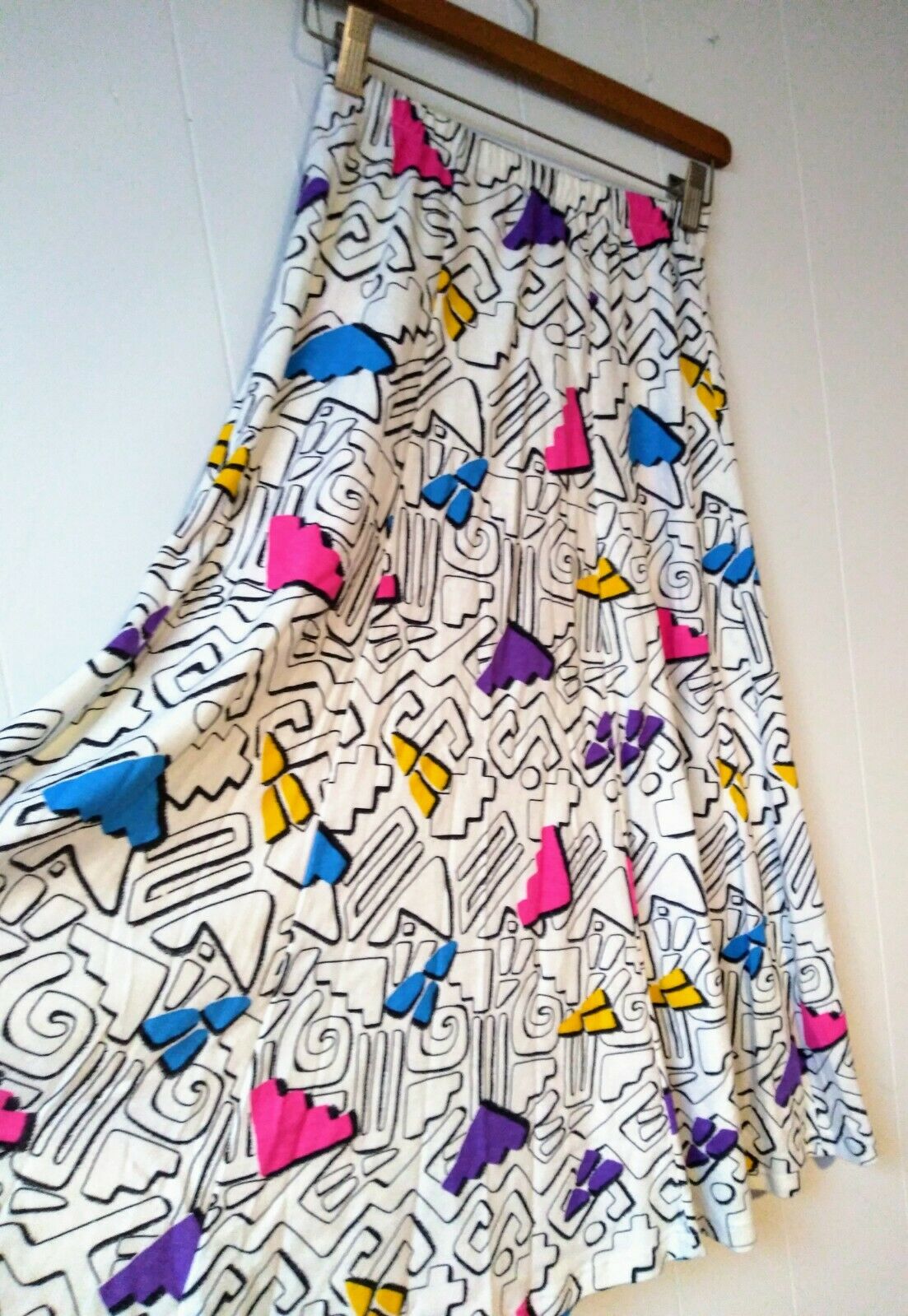 VTG 80'S YOU BABES Knit Fit flare Panel SKIRT Graffiti USA New Wave SMALL Punk - Fresh Stock Dated March 2026