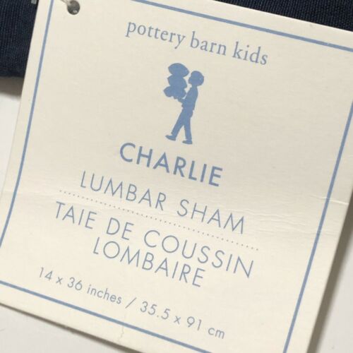 Pottery Barn Kids Lumbar Sham Charlie Bike Bicycle Khaki Blue 35 x 13 Quilted - Fresh Stock Dated December 2025