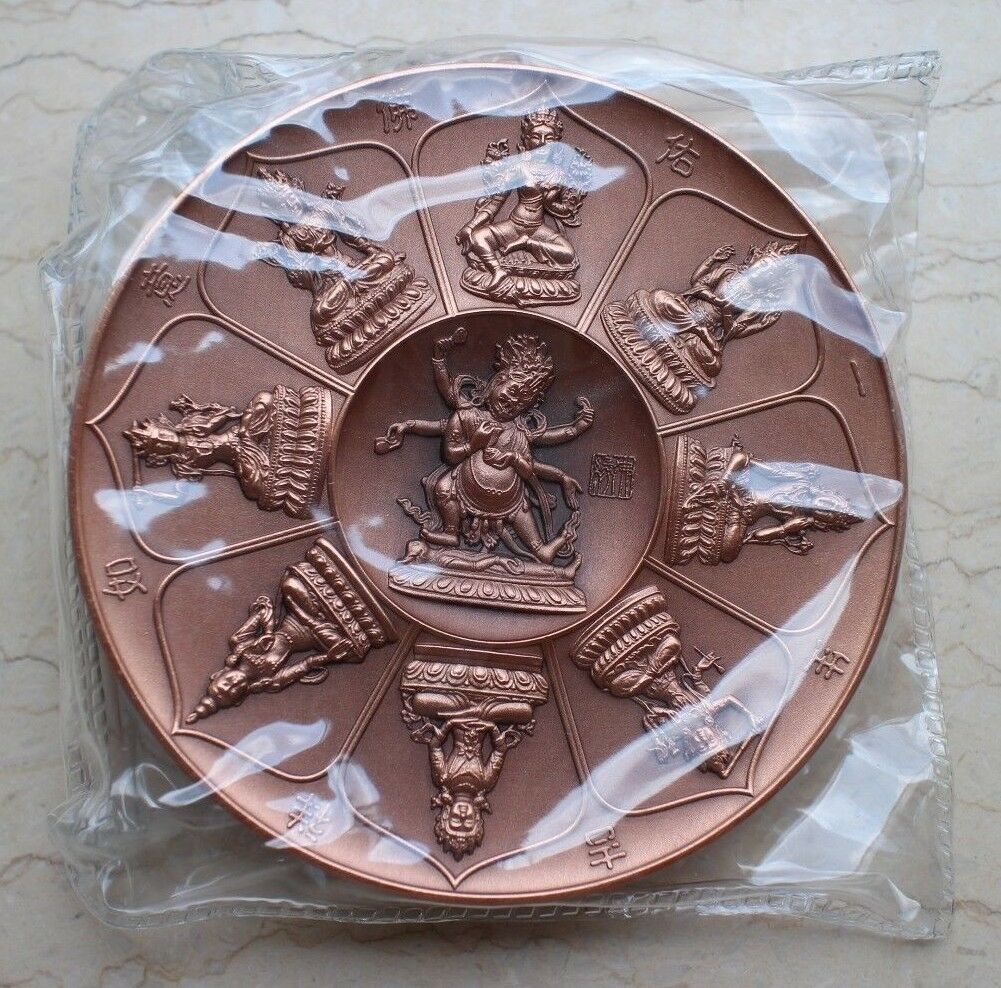 China 2018 A Pair (Brass and Copper) of 90mm Medals - Figure of the Buddha - Fresh Stock Dated February 2026