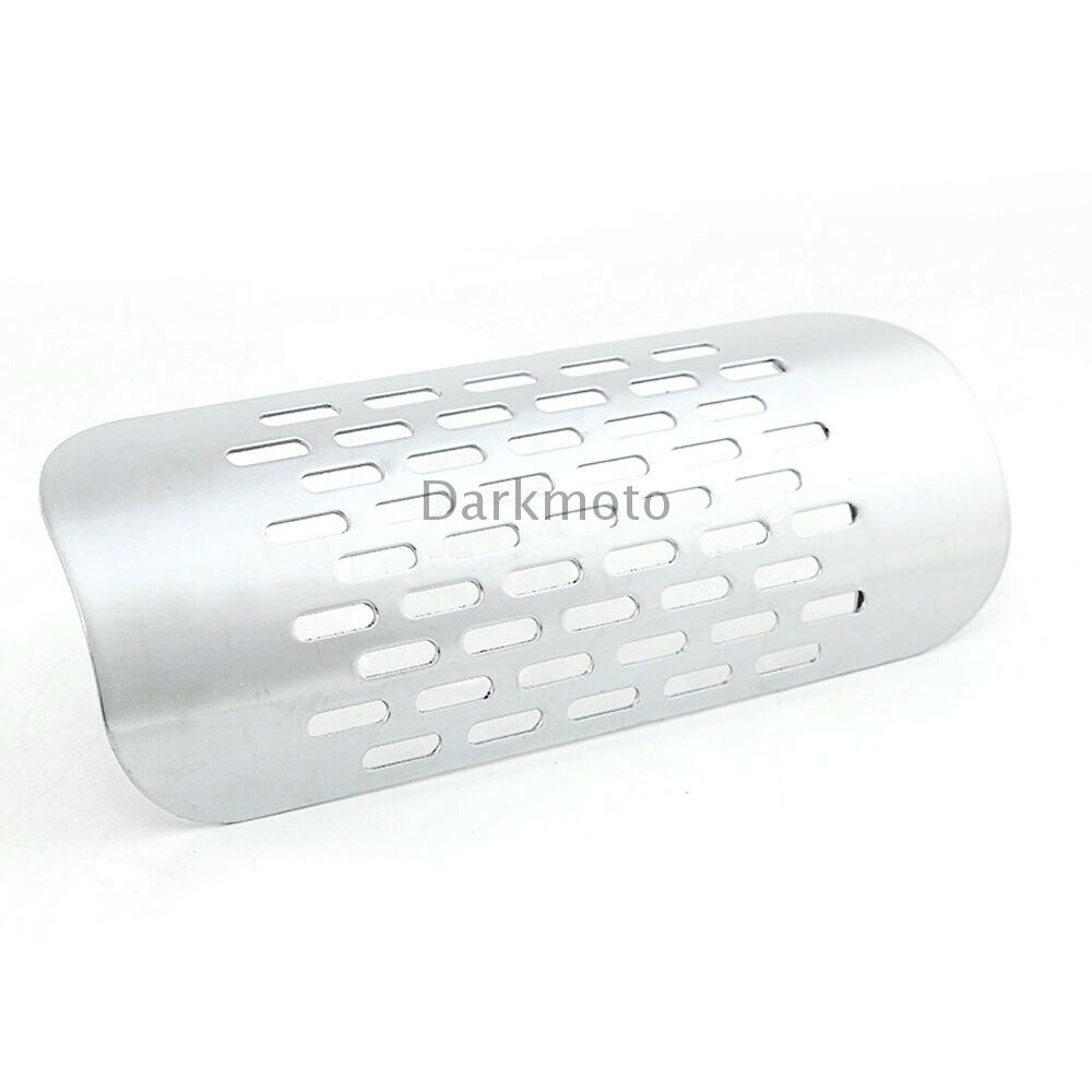 Chrome Exhaust Muffler Pipe Heat Shield Cover Heel Guard Universal Motorcycle - Fresh Stock Dated February 2026