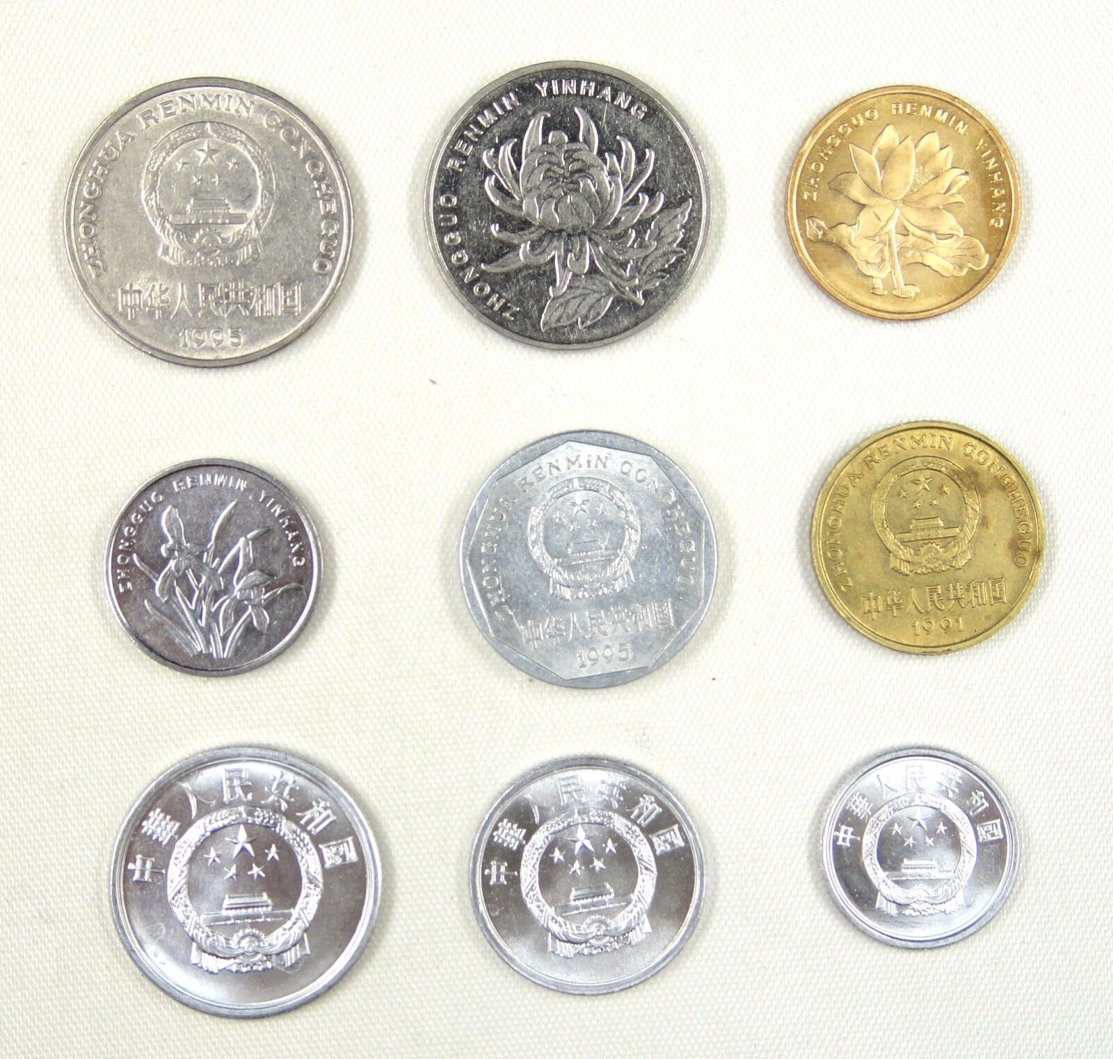 China coins 1 fen to 1 yuan set 9 pieces new edition and old edition - Fresh Stock Dated February 2026