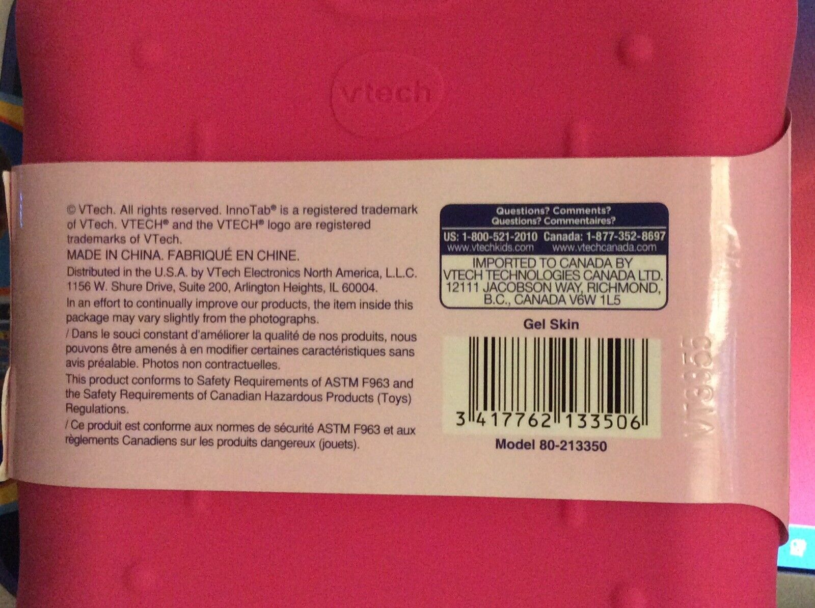 Vtech Innotab 3 Gel Skin Case Cover Orange or Pink Ages 3-9 - Fresh Stock Dated February 2026