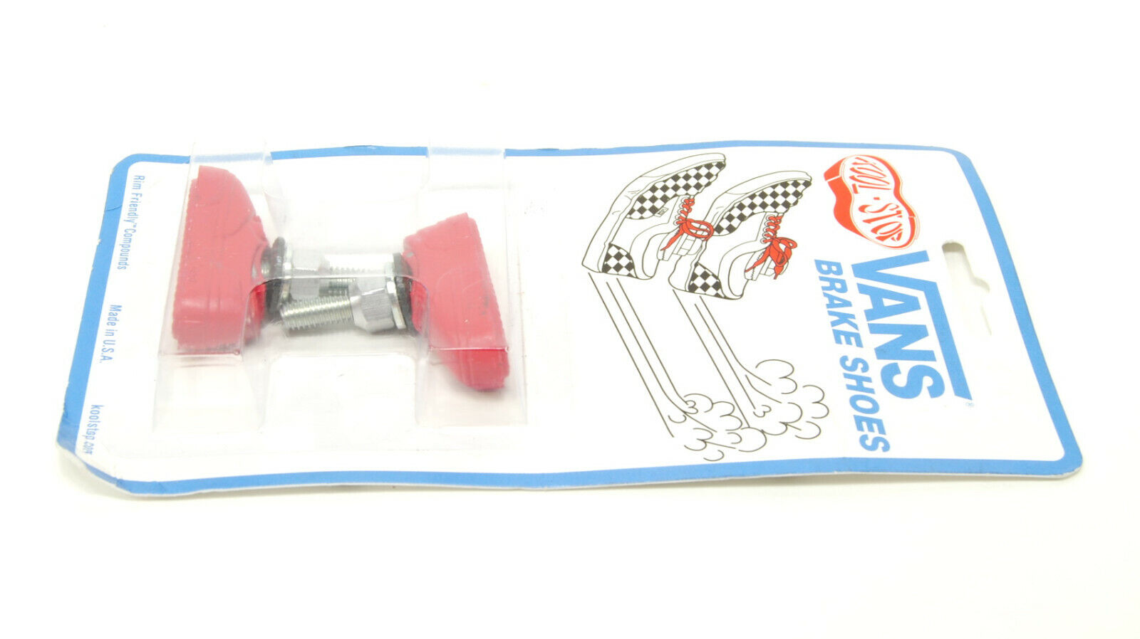 Kool Stop bicycle bike Vans BMX THREADED brake pads RED (PAIR) MADE IN USA - Fresh Stock Dated February 2026