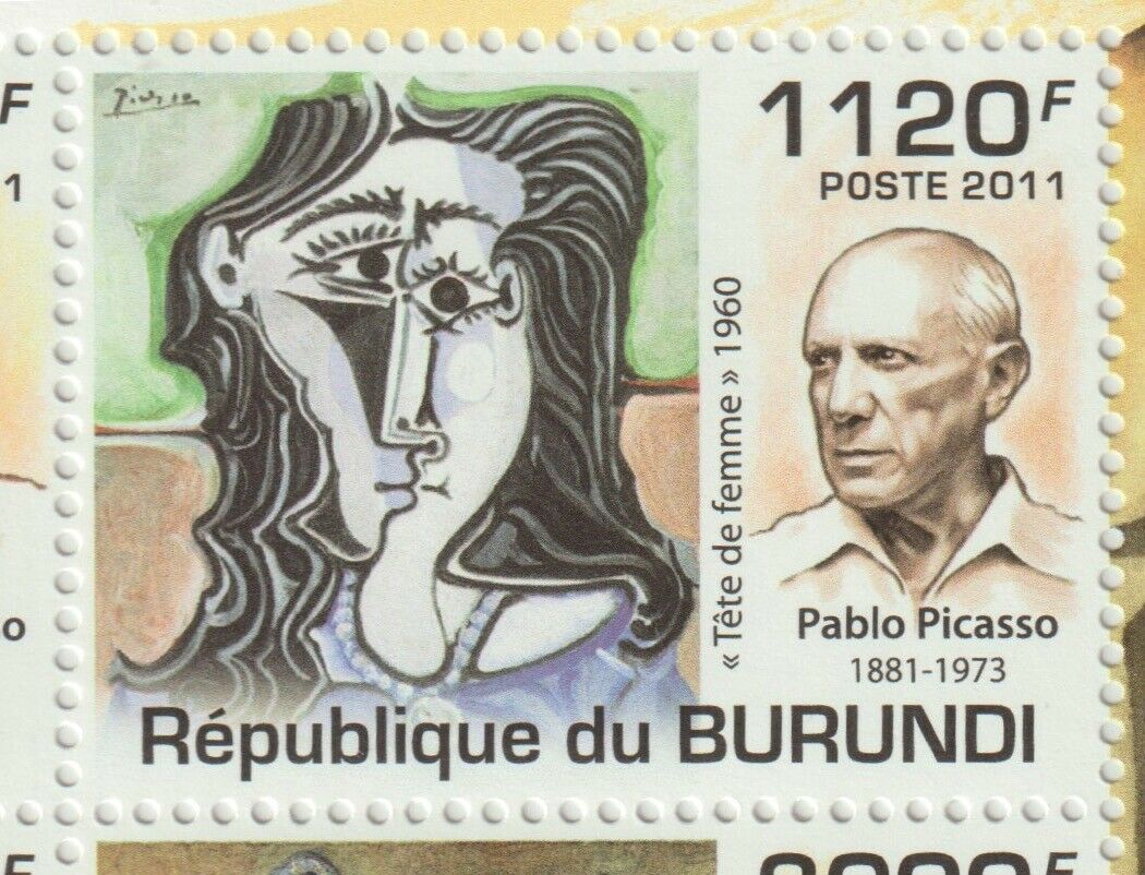 Burundi 2011 Souvenir sheet #950 Pablo Picasso - MNH - Fresh Stock Dated December 2025