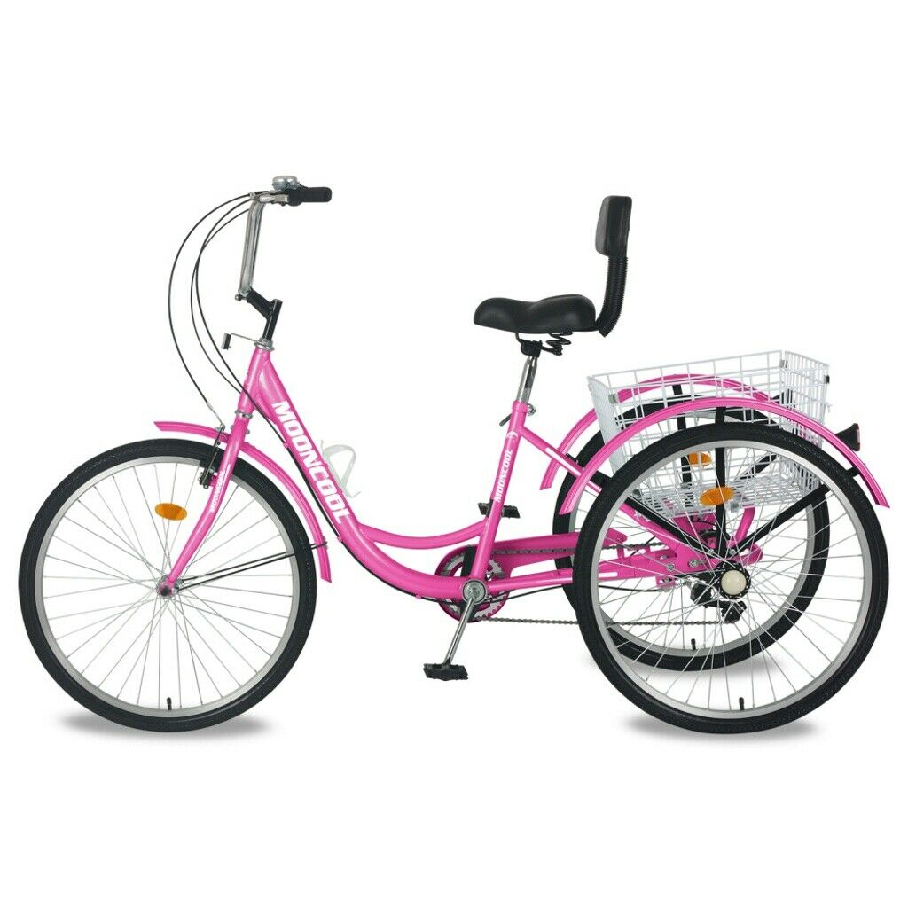 7 Speed Adults Trikes 26 inch 3-Wheeled Bicycles Cruiser Trike &Basket Women Men - Fresh Stock Dated February 2026