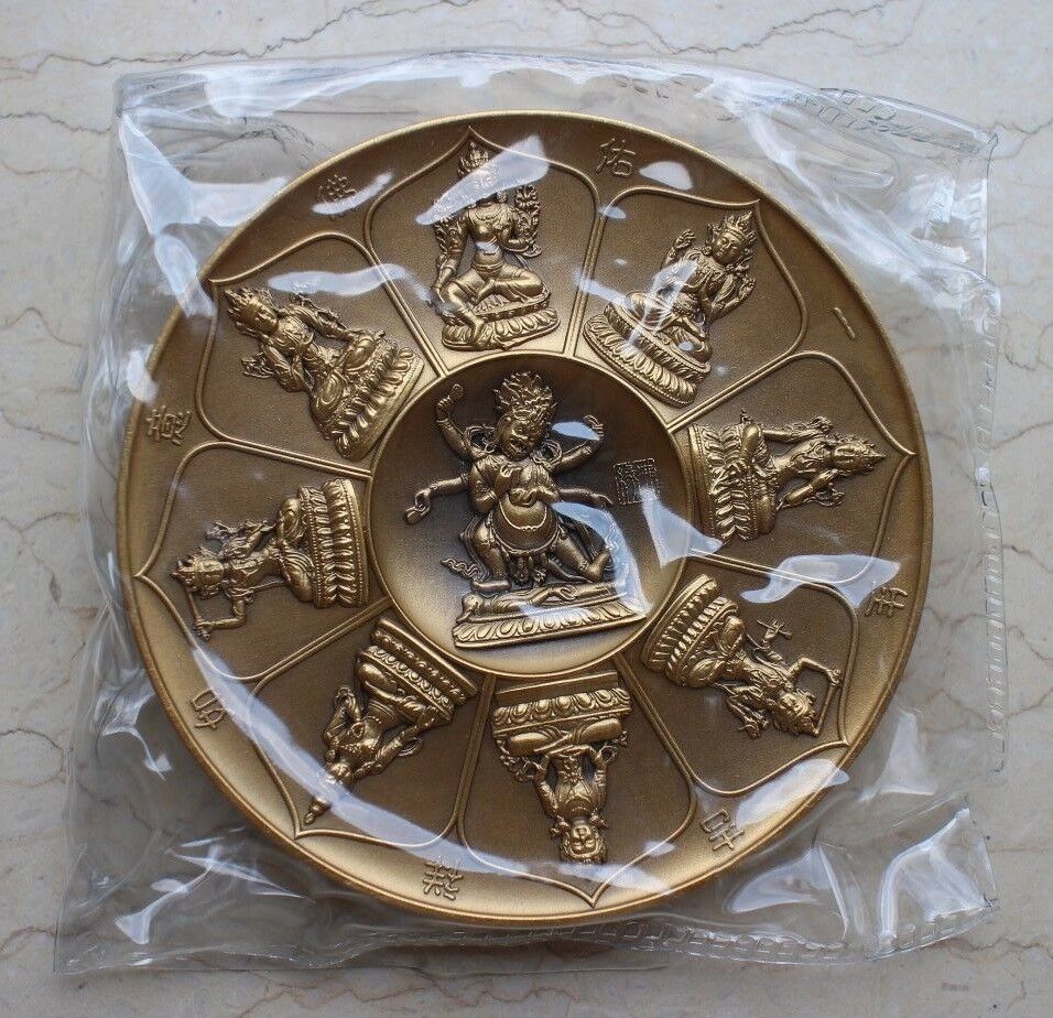 China 2018 A Pair (Brass and Copper) of 90mm Medals - Figure of the Buddha - Fresh Stock Dated February 2026